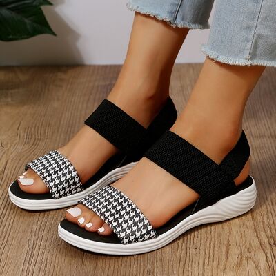 PU Leather Open Toe Low Heel Sandals - Crazy Like a Daisy Boutique