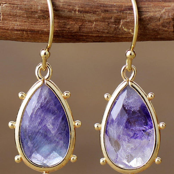 Natural Stone Teardrop Earrings - Crazy Like a Daisy Boutique