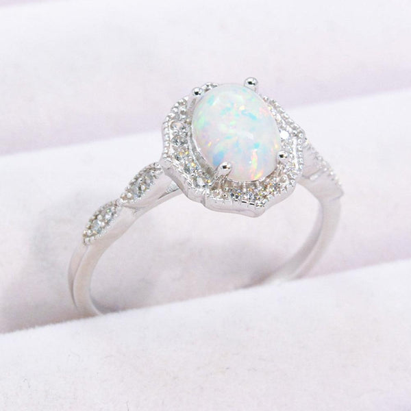 Just For You 925 Sterling Silver Round Opal Ring - Crazy Like a Daisy Boutique #
