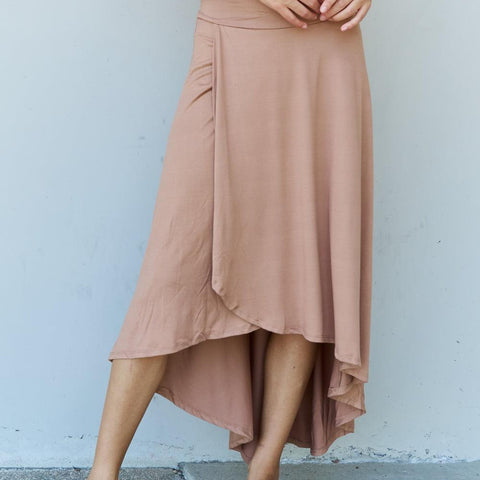 Ninexis First Choice High Waisted Flare Maxi Skirt in Camel - Crazy Like a Daisy Boutique