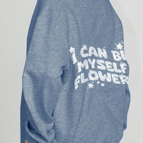 Simply Love Full Size I CAN BUY MYSELF FLOWERS Graphic Sweatshirt - Crazy Like a Daisy Boutique #