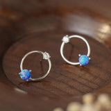 New Beginnings Circle Opal Earrings - Crazy Like a Daisy Boutique