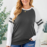 Plus Size Striped Raglan Sleeve T-Shirt - Crazy Like a Daisy Boutique