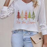 Graphic Striped Long Sleeve T-Shirt - Crazy Like a Daisy Boutique