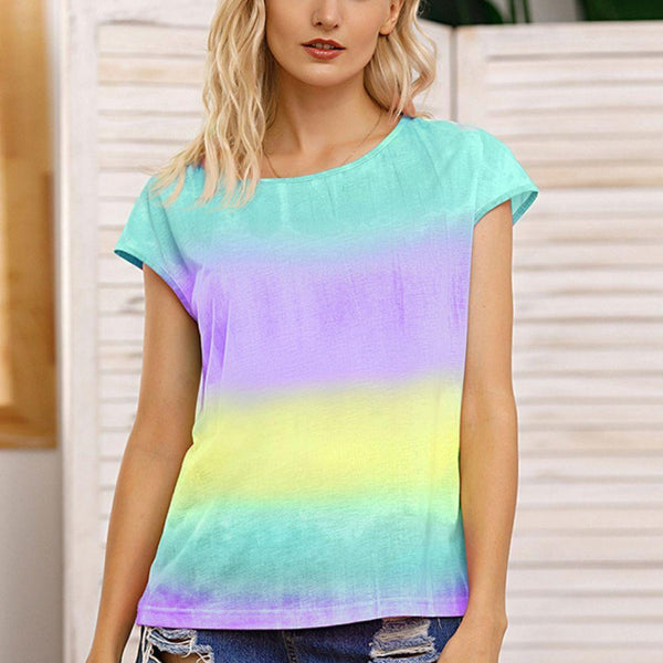 Tie Dye Round Neck Short Sleeve Tee - Crazy Like a Daisy Boutique