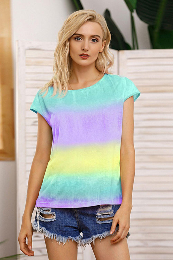 Tie Dye Round Neck Short Sleeve Tee - Crazy Like a Daisy Boutique #