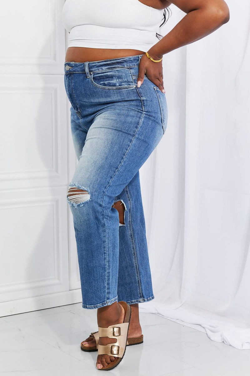 RISEN Emily High Rise Relaxed Jeans - Dark Wash - Crazy Like a Daisy Boutique