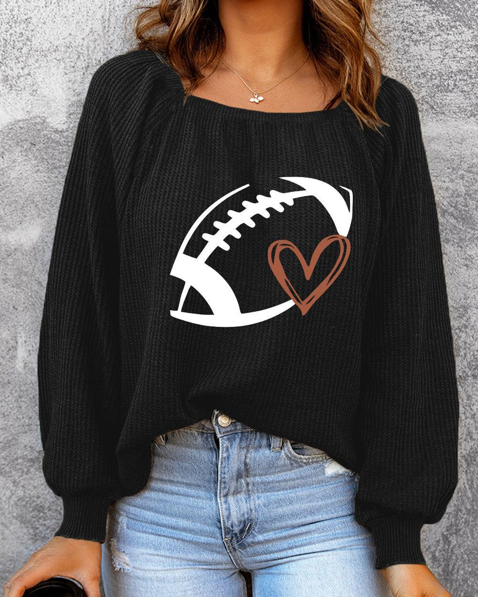 Football Graphic Ribbed Top - Crazy Like a Daisy Boutique