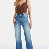 BAYEAS Full Size Ultra High-Waist Gradient Bootcut Jeans - Crazy Like a Daisy Boutique #