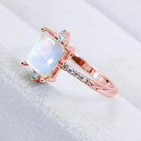 Square Moonstone Ring - 925 Sterling Silver - Crazy Like a Daisy Boutique