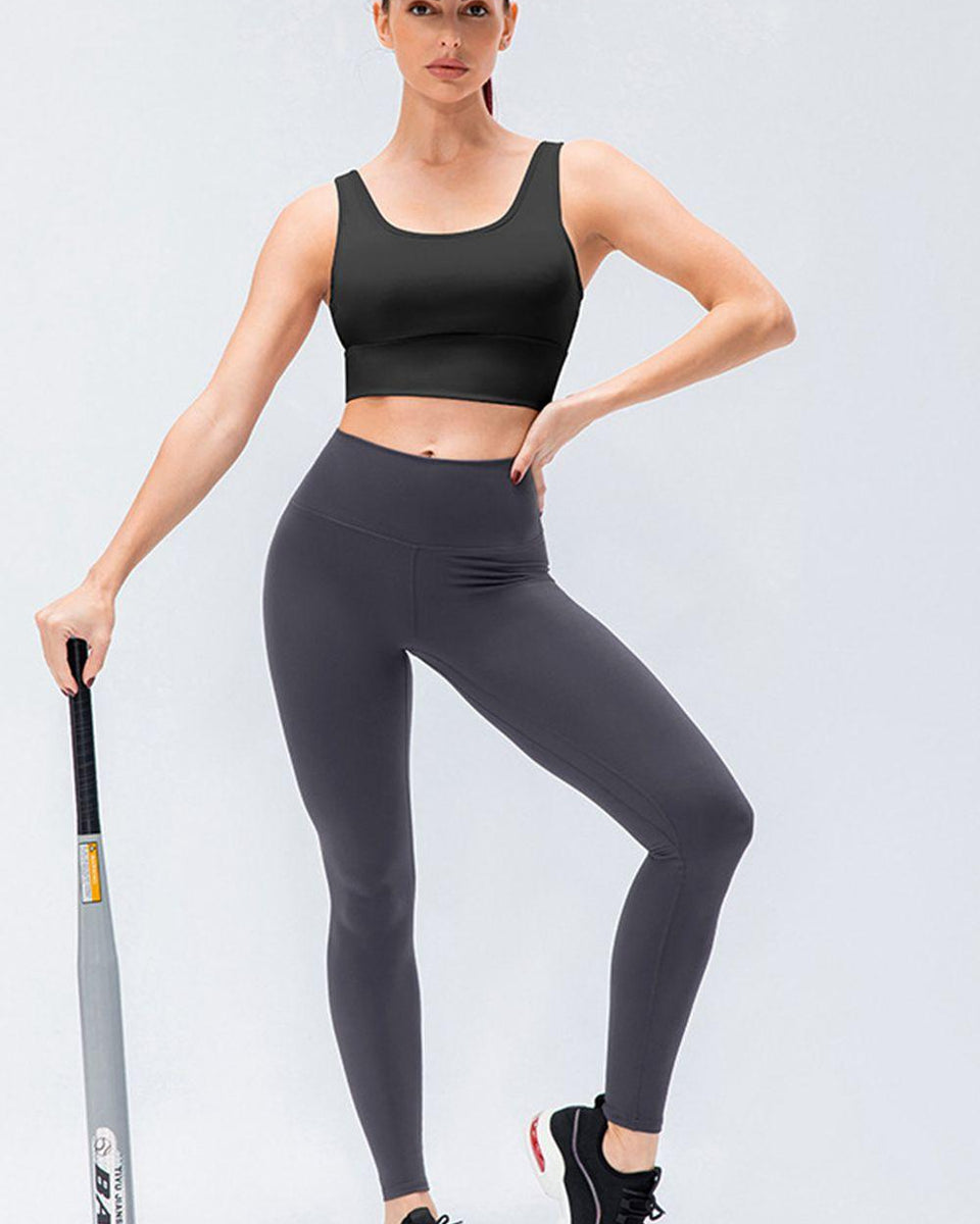 Wide Waistband Slim Fit Active Leggings - Crazy Like a Daisy Boutique