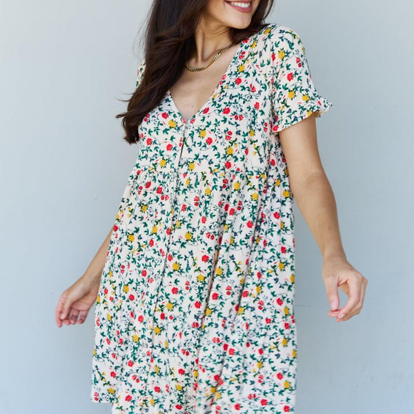 Ninexis Follow Me Full Size V-Neck Ruffle Sleeve Floral Dress - Crazy Like a Daisy Boutique