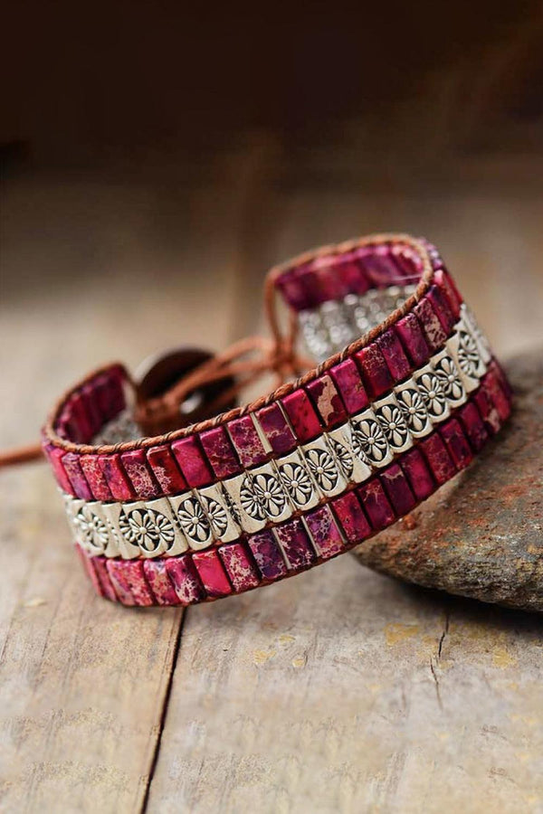 Handmade Triple Layer Natural Stone Bracelet - Crazy Like a Daisy Boutique #