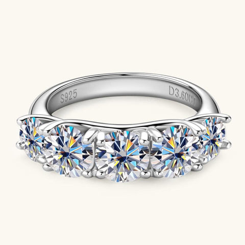1 Carat Moissanite 925 Sterling Silver Half-Eternity Ring - Crazy Like a Daisy Boutique