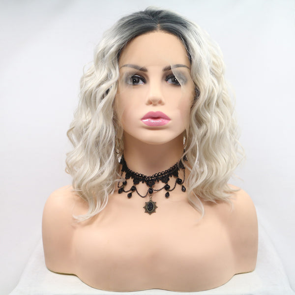 13*3" Lace Front Wigs Synthetic Mid-length Wavy 12" 130% Density - Crazy Like a Daisy Boutique #