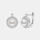 Moissanite Pearl 925 Sterling Silver Earrings - Crazy Like a Daisy Boutique #