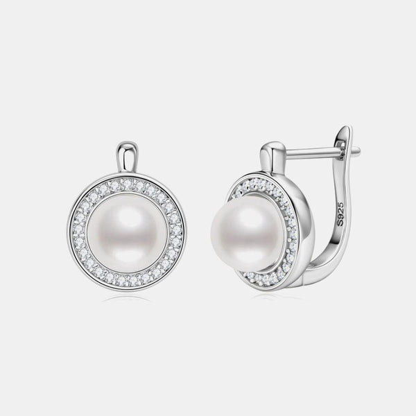 Moissanite Pearl 925 Sterling Silver Earrings - Crazy Like a Daisy Boutique