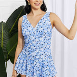 Marina West Swim Full Size Clear Waters Swim Dress in Blue - Crazy Like a Daisy Boutique #