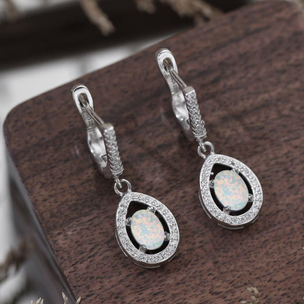 Opal Pear Shaped Drop Earrings - Crazy Like a Daisy Boutique