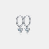 1 Carat Moissanite 925 Sterling Silver Heart Earrings - Crazy Like a Daisy Boutique