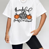 Round Neck Short Sleeve Fall Season Graphic T-Shirt - Crazy Like a Daisy Boutique
