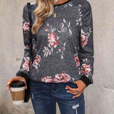 Floral Round Neck Raglan Sleeve Sweatshirt - Crazy Like a Daisy Boutique #