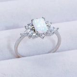 Zircon and Opal Ring 925 Sterling Silver - Crazy Like a Daisy Boutique