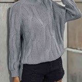 Rib-Knit Mock Neck Sweater - Crazy Like a Daisy Boutique #