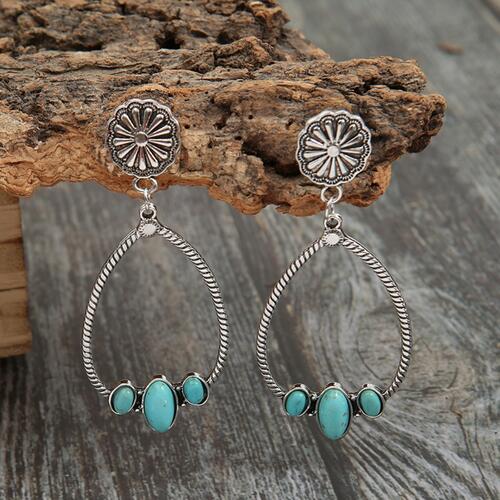 Artificial Turquoise Teardrop Earrings - Crazy Like a Daisy Boutique #