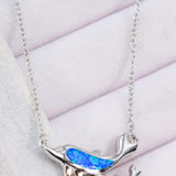 Blue Opal Mama Dolphin Chain-Link Necklace - Crazy Like a Daisy Boutique