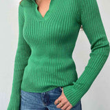 Johnny Collar Rib-Knit Top - Crazy Like a Daisy Boutique #