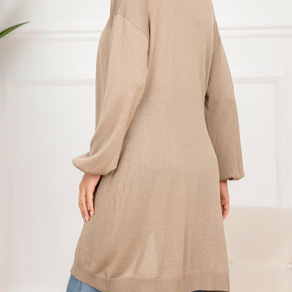 Dropped Shoulder Open Front Longline Cardigan - Crazy Like a Daisy Boutique #