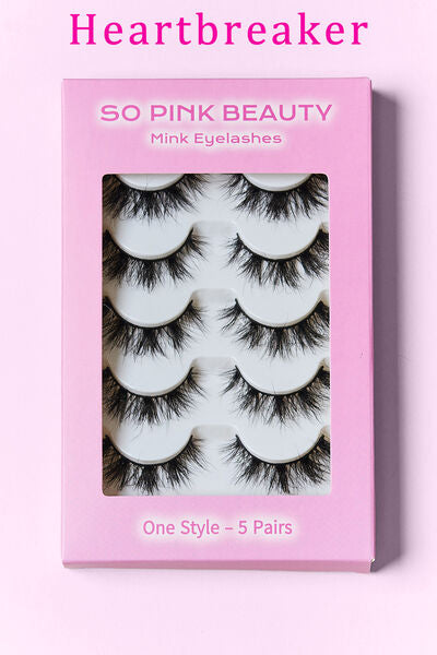 SO PINK BEAUTY Mink Eyelashes 5 Pairs - Crazy Like a Daisy Boutique