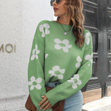 Floral Dropped Shoulder Sweater - Crazy Like a Daisy Boutique