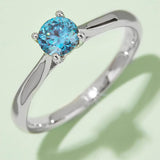Moissanite Contrast 925 Sterling Silver Solitaire Ring - Crazy Like a Daisy Boutique