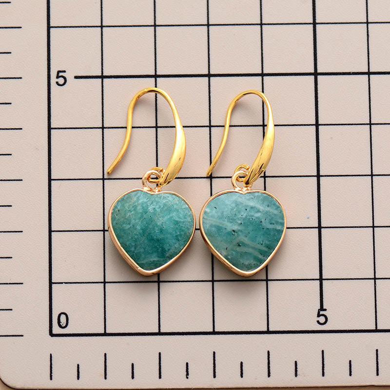 Natural Stone Heart Drop Earrings - Crazy Like a Daisy Boutique