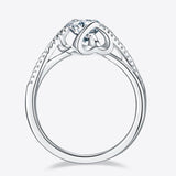 1 Carat Moissanite 925 Sterling Silver Twisted Ring - Crazy Like a Daisy Boutique #