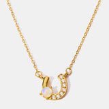 Horseshoe Shape Copper 14K Gold Plated Pendant Necklace - Crazy Like a Daisy Boutique