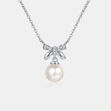 Natural Pearl Pendant Moissanite 925 Sterling Silver Necklace - Crazy Like a Daisy Boutique