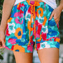 Drawstring Printed High Waist Shorts - Crazy Like a Daisy Boutique #