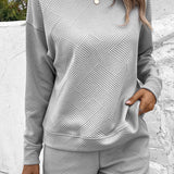 Ribbed Drop Shoulder Sweatshirt and Shorts Set - Crazy Like a Daisy Boutique