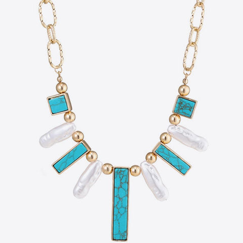 Turquoise Alloy Necklace - Crazy Like a Daisy Boutique