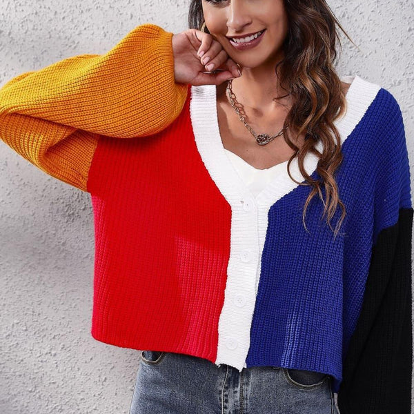 Color Block Ribbed Long Sleeve Cardigan - Crazy Like a Daisy Boutique #