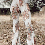 Printed Bodyline Flare Pants - Crazy Like a Daisy Boutique #