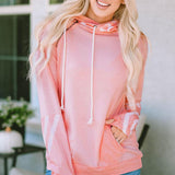 Printed Long Sleeve Hoodie with Pocket - Crazy Like a Daisy Boutique