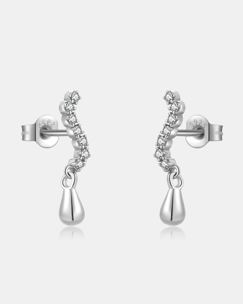 Zircon 925 Sterling Silver Drop Earrings - Crazy Like a Daisy Boutique