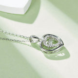 Moissanite 925 Sterling Silver Heart Necklace - Crazy Like a Daisy Boutique