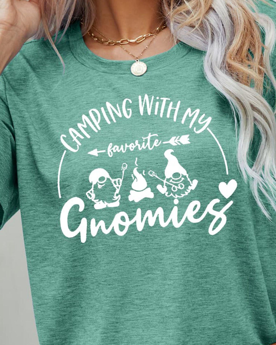 CAMPING WITH MY FAVORITE GNOMIES Graphic Tee - Crazy Like a Daisy Boutique