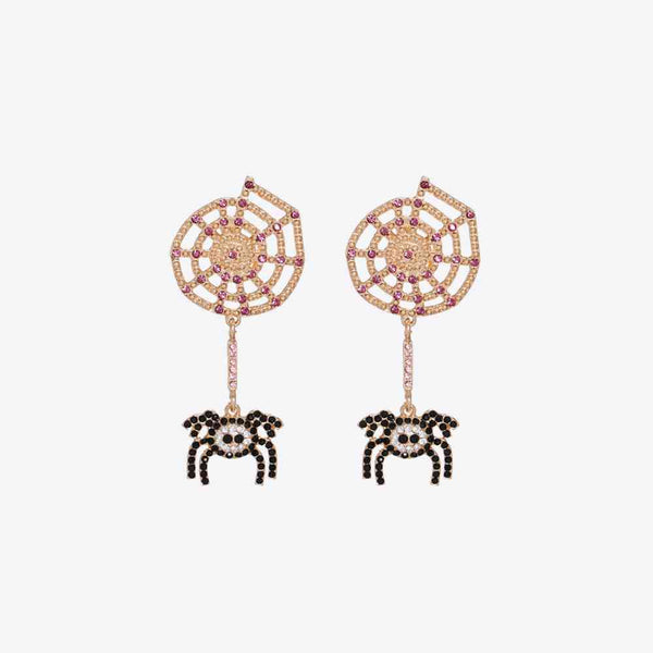 Spider Rhinestone Alloy Earrings - Crazy Like a Daisy Boutique #