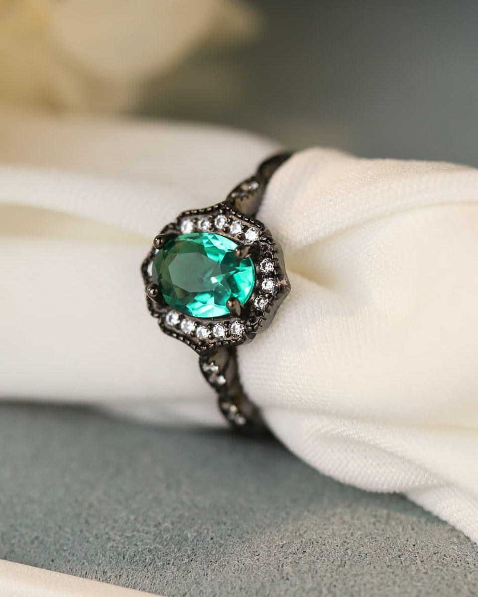 925 Sterling Silver Paraiba Tourmaline 4-Prong Ring - Crazy Like a Daisy Boutique